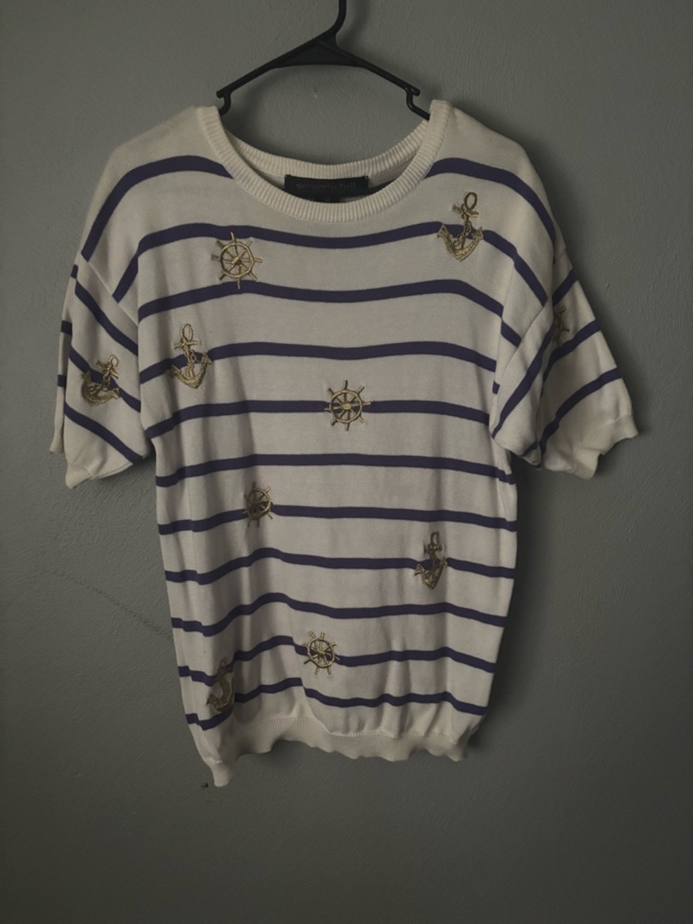 Samantha Hall. 80s Vintage Nautical Sweater. Sz Large